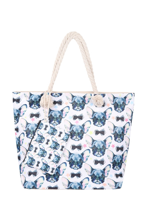 Poodle pup beach tote